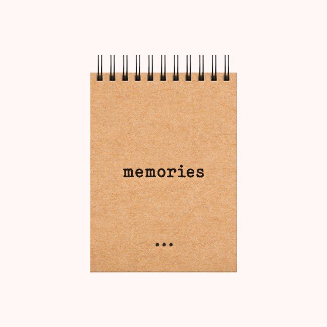 'Memories' A6 Kraft 
Spiral Notebook