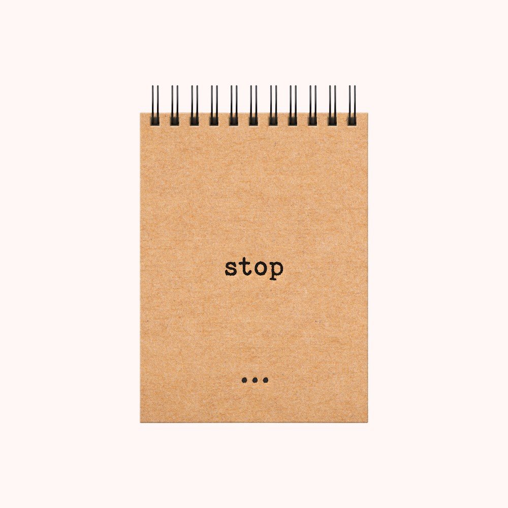 'Stop' A6 Kraft 
Spiral Notebook