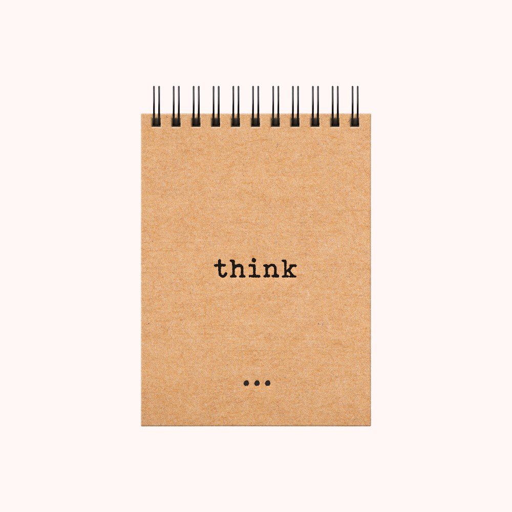 'Think' A6 Kraft 
Spiral Notebook