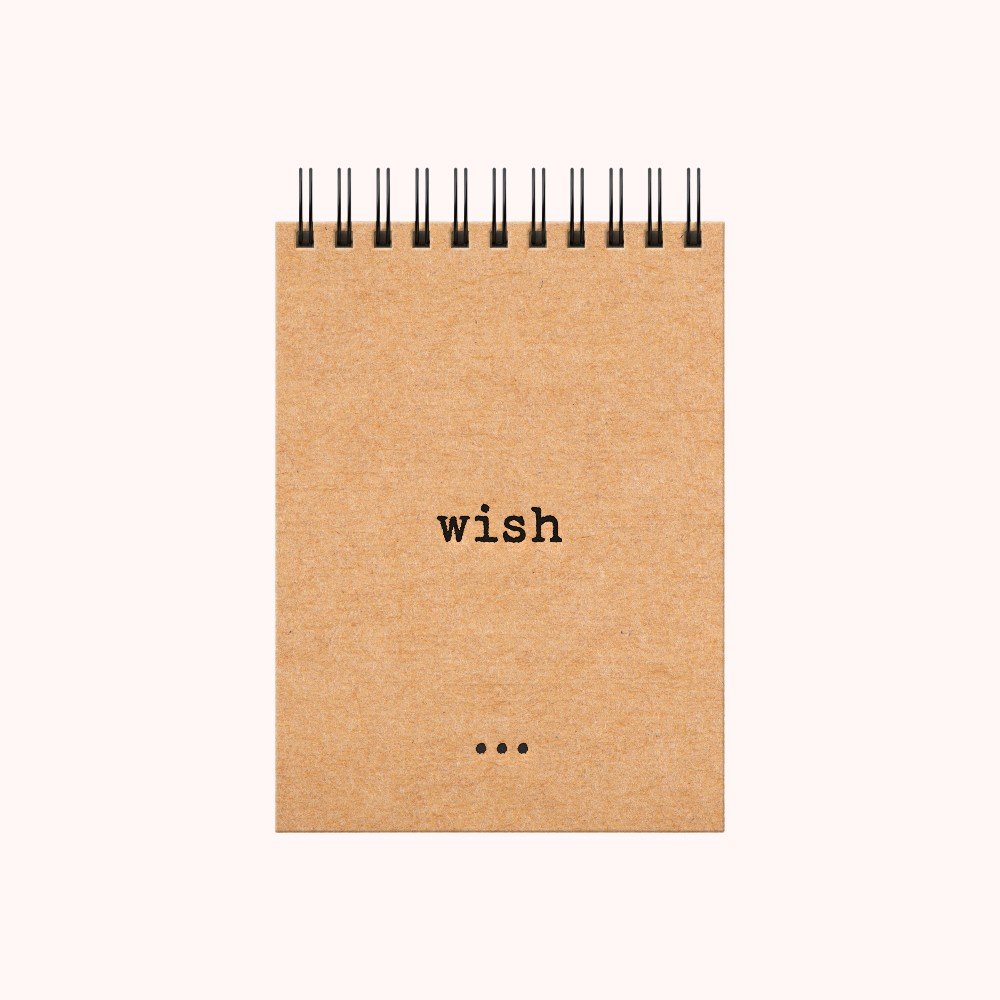 'Wish' A6 Kraft 
Spiral Notebook
