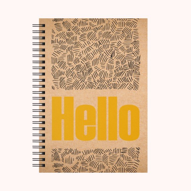 'Hello' A5 Kraft 
Spiral Notebook
