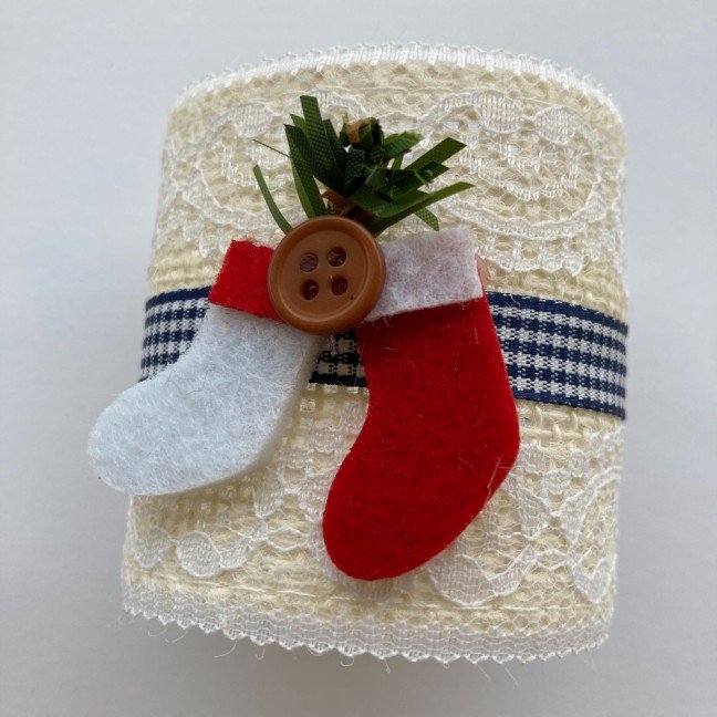 Set of Lace Napkin Rings: Christmas Stockings