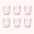 Set of 6 Swirl Tumbler 
Rose Glasses