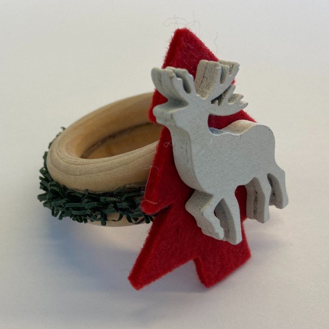 Set of Wooden Napkin Rings: Red Deer
