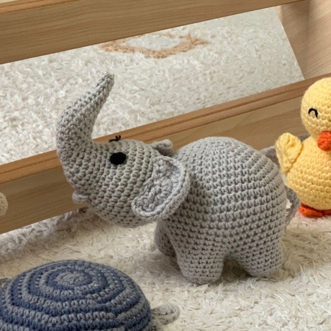 Mini Grey Elephant 
Crochet Toy