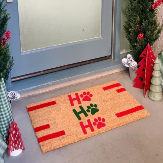 Holiday Doormat: 
Paws Ho Ho Ho