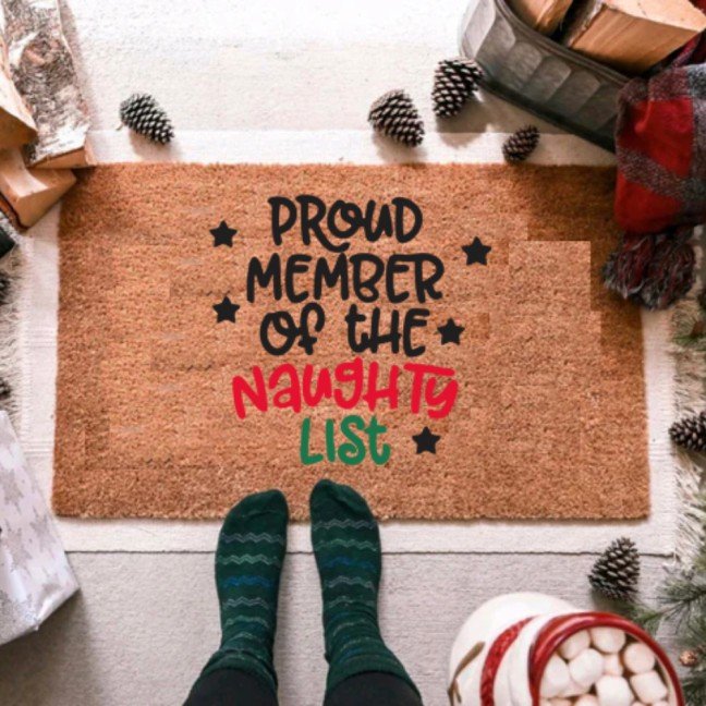 Holiday Doormat: 
Naughty List