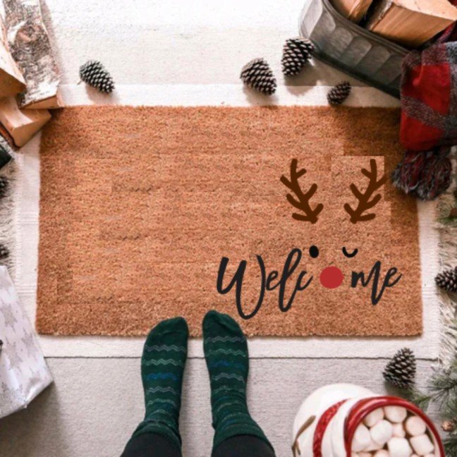 Holiday Doormat: 
Reindeer Welcome