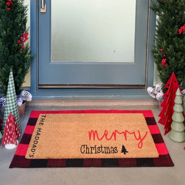 Customized Holiday Doormat: Merry Christmas