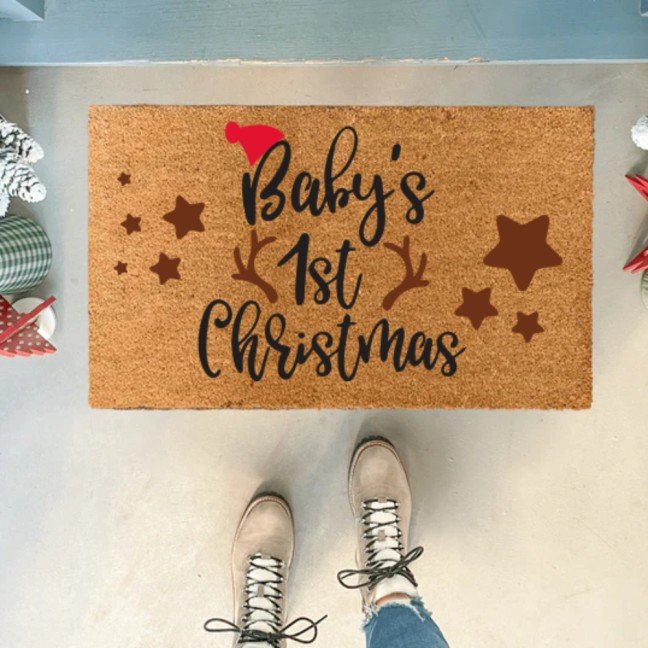 Holiday Doormat: 
Baby's First Christmas