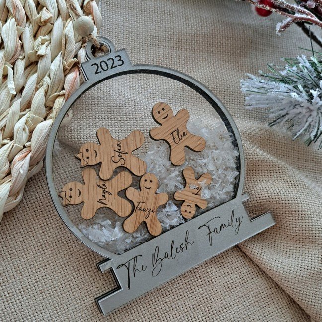 Customized Gingerbread Family Shake Ornament
