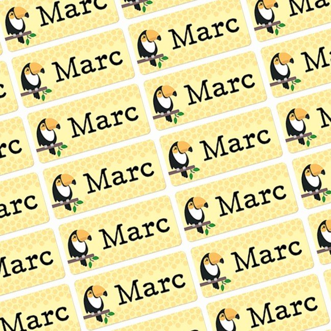 Name Stickers 
Toucan Design