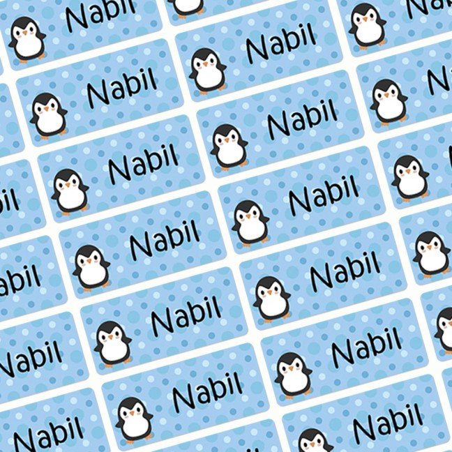 Name Stickers 
Penguin Design