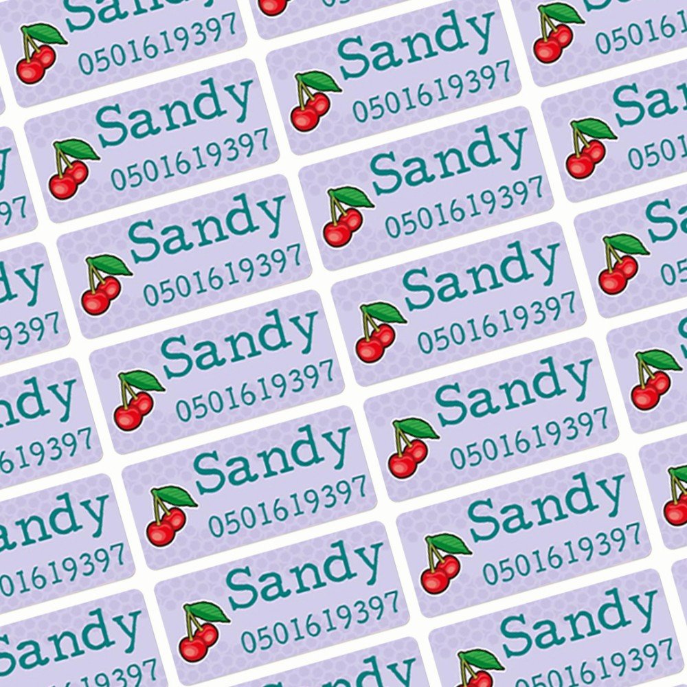 Name Stickers 
Cherries Design