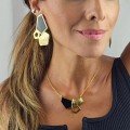 HexaChroma 
Black Earrings