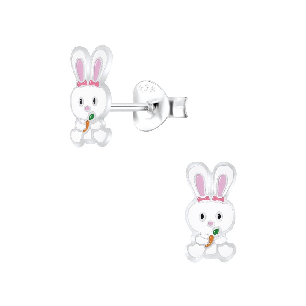 White Rabbit 
Silver Kids Earrings
