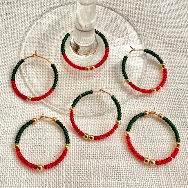Set of 6 Holiday Hoopla 
Wine Glass Rings