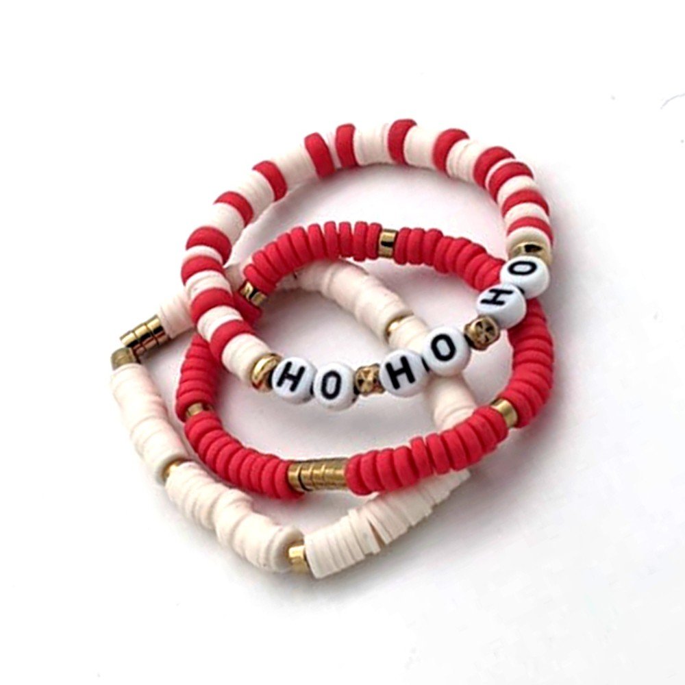 Set of 3 HoHoHo 
Christmas Bracelets