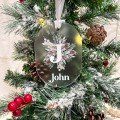 Personalized Leaf 
Initial Frosted Ornament