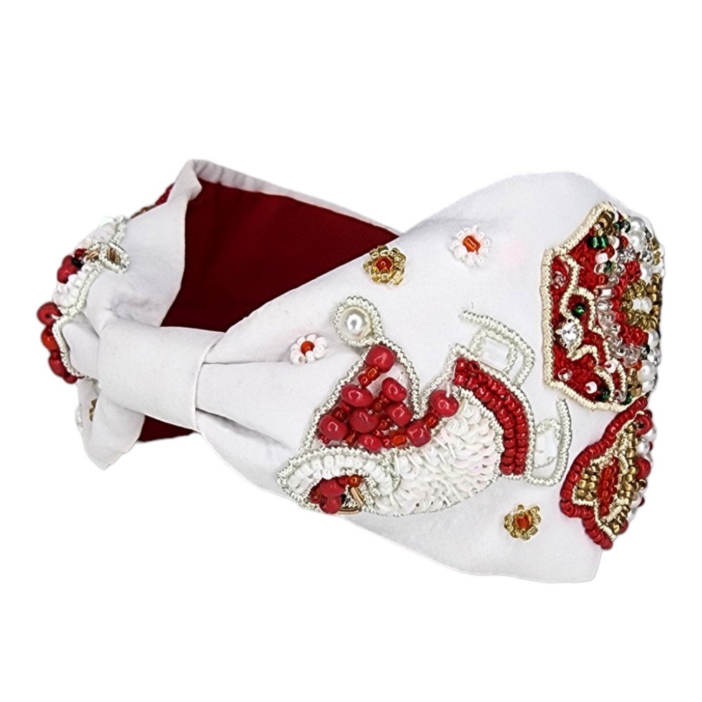 pYckd Embroidered Jingle Bell Headband