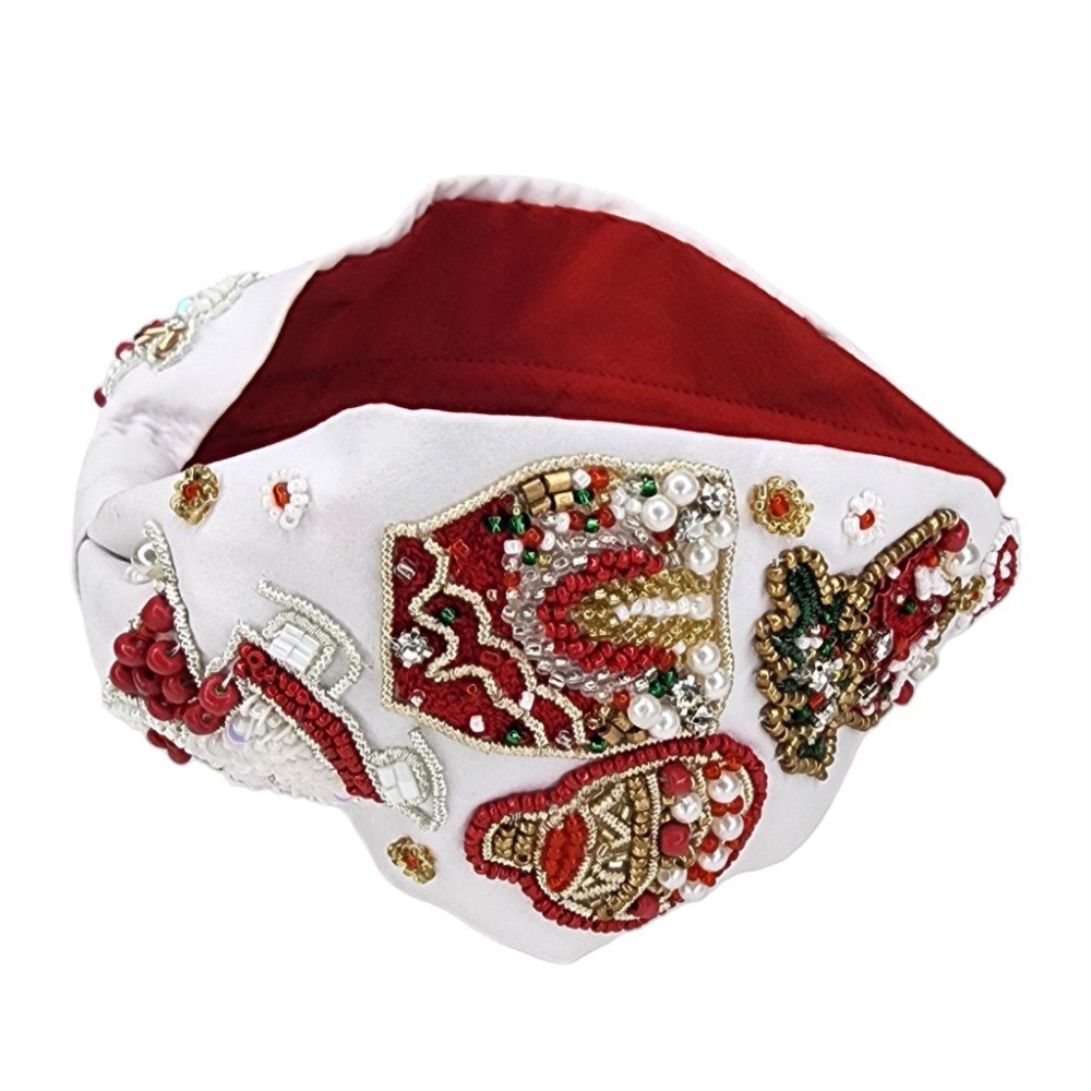 pYckd Embroidered Jingle Bell Headband