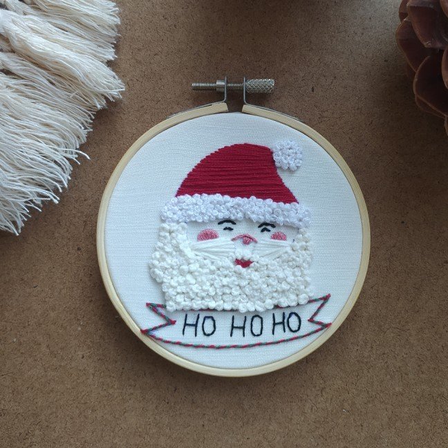 Santa Clause 
Embroidered Hoop
