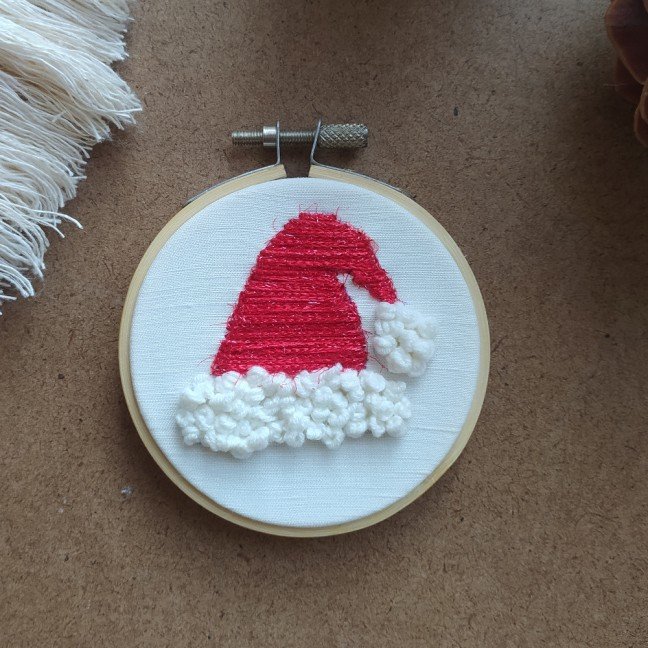 Christmas Hat 
Embroidered Hoop