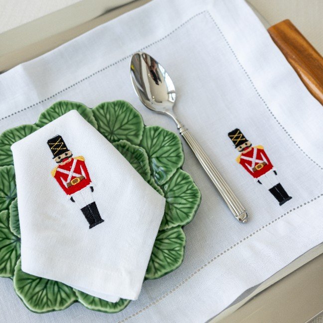 Embroidered Placemat & Linen Napkin: Little Soldier