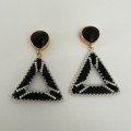 Black Triangle 
Bead Earrings
