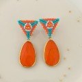 Orange 
Stone Earrings