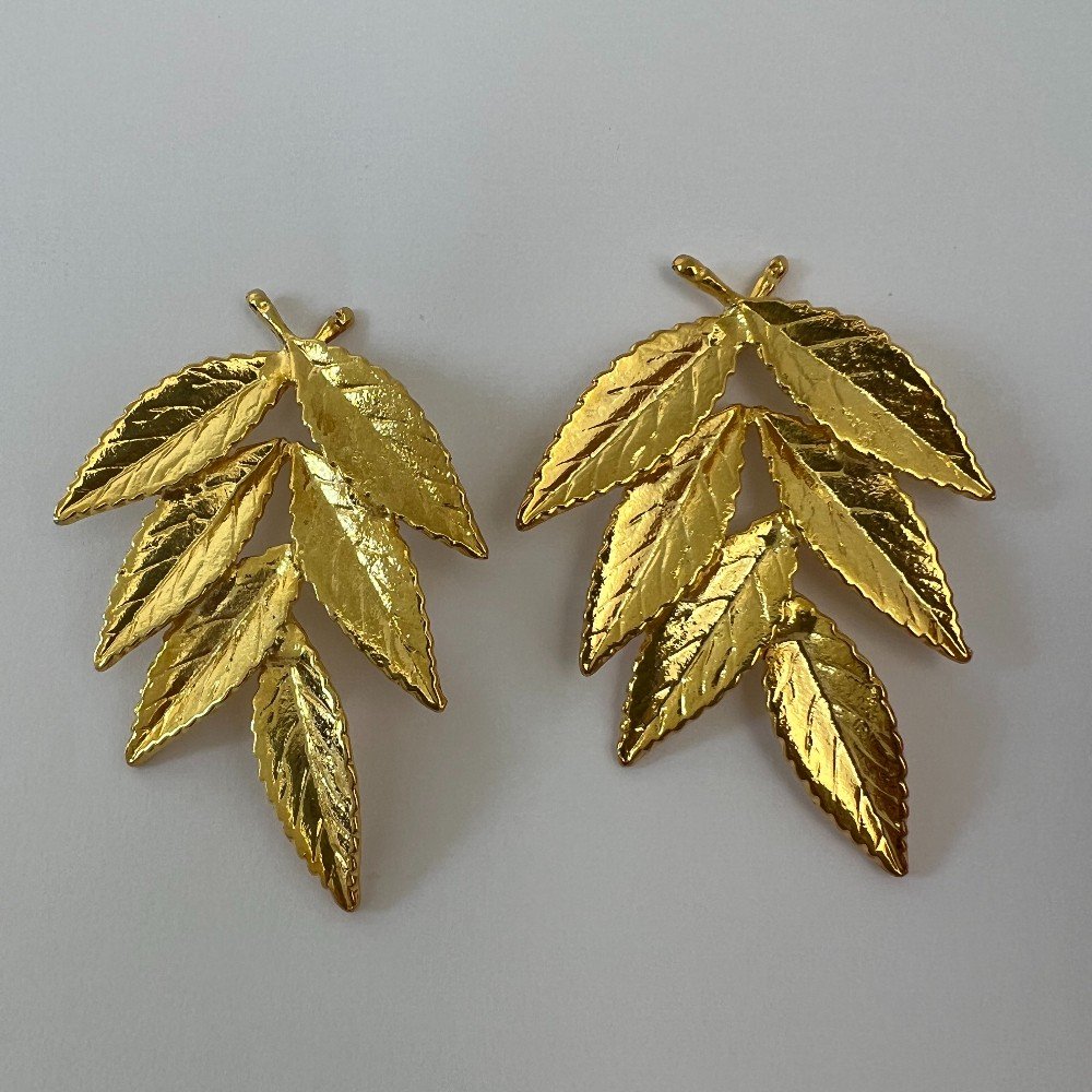 Gold-Plated 
Leaf Earrings