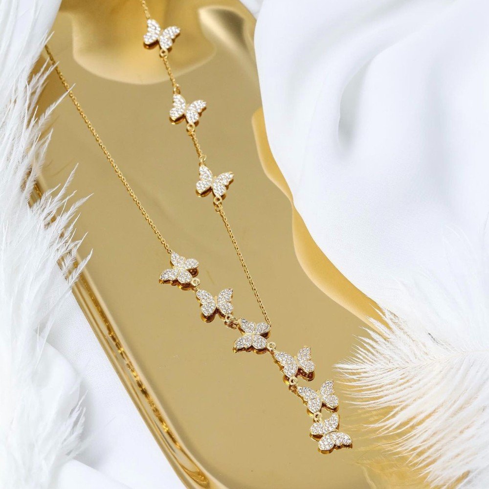 Gold-Plated 
Butterfly Necklace