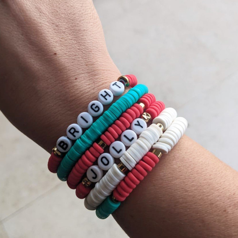 Set of 6 Jolly 
Christmas Bracelets