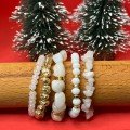 Set of 5 White 
Christmas Bracelets