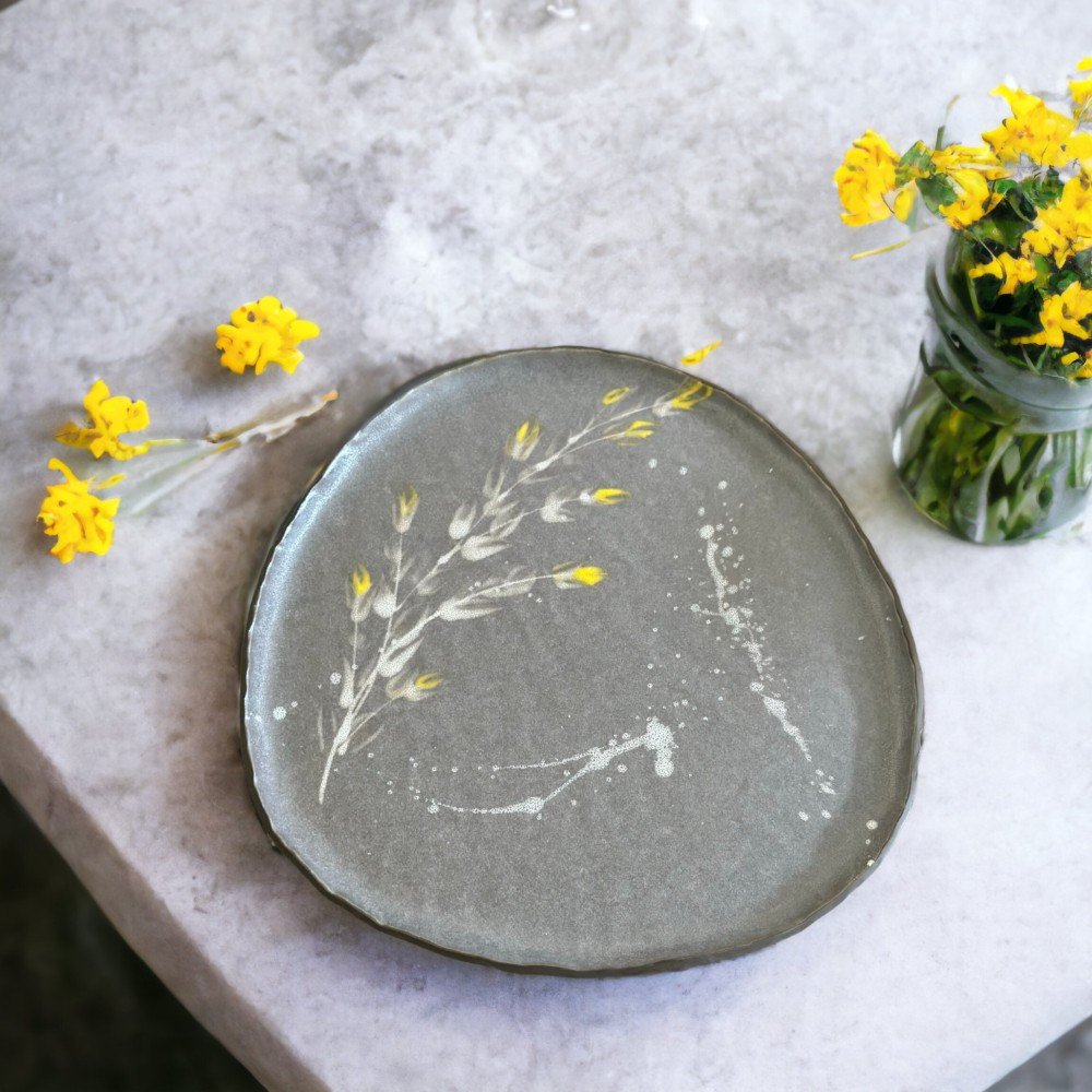 Blossom Yellow Flower 
Ceramic Platter