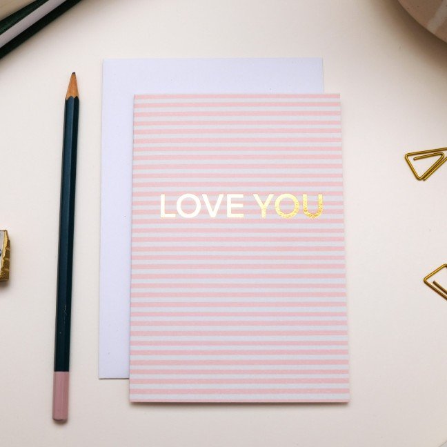 Greeting Card: 
Love You, Striped