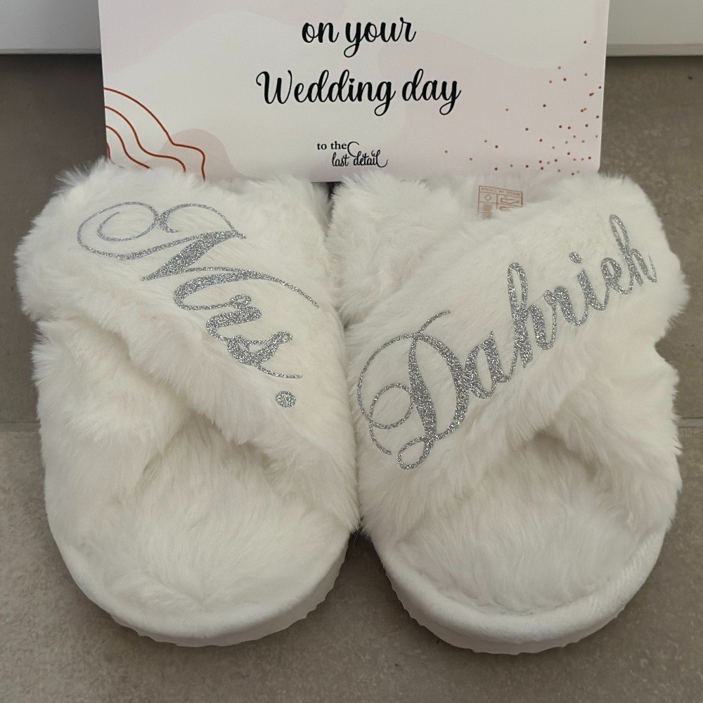 Customized Bridal 
Fluffy Slippers