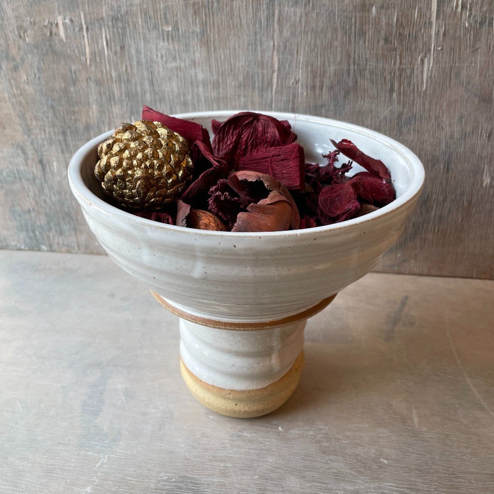 Ceramic Two Piece 
Large Raised Bowl & Vase