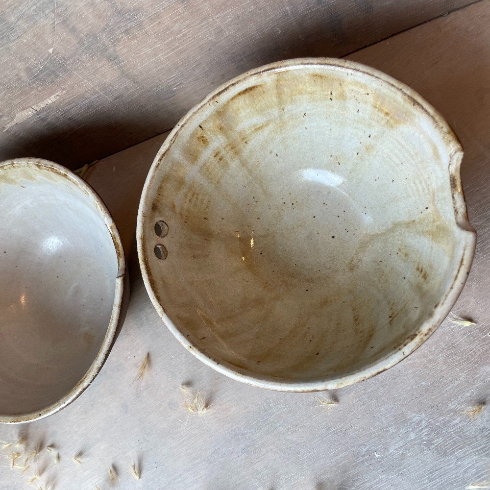 Ceramic Ramen Bowl with Chopstick Rest: Set of 2