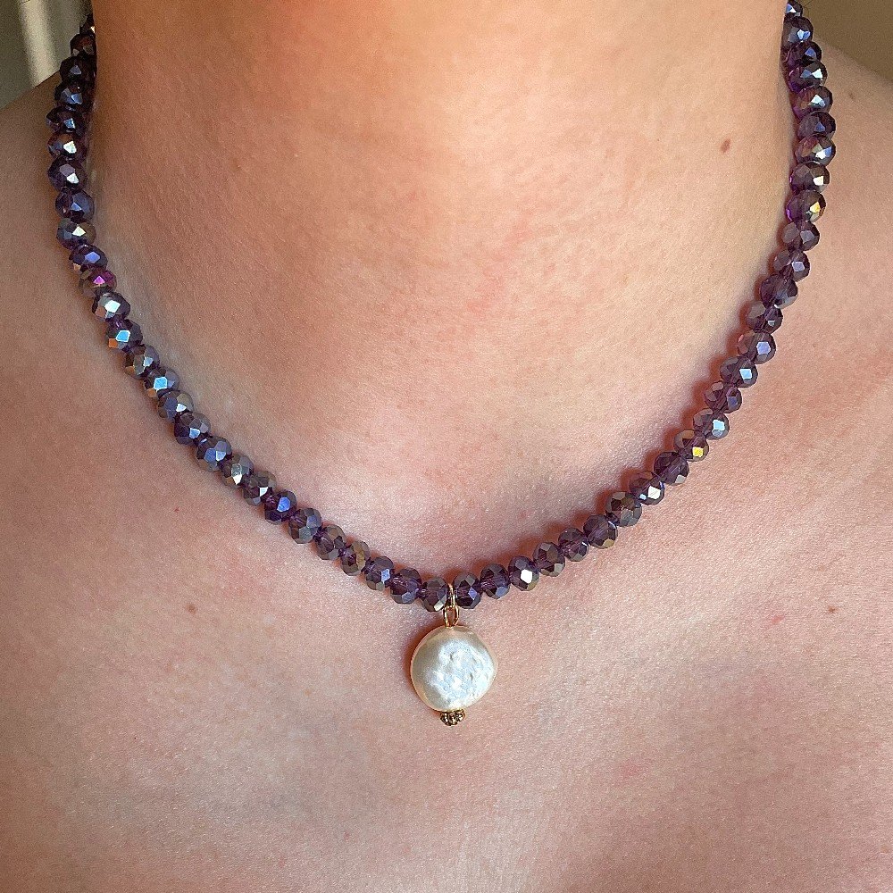 Purple Precious 
Stones Necklace