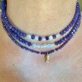 Set Of 3 Purple 
Bead Necklaces