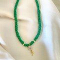 Green Beads 
Flower Necklace