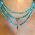 Set Of 3 Blue 
Bead Necklaces