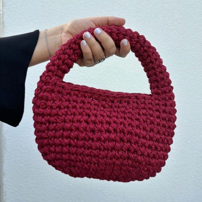 Ivy Shimmery 
Red Crochet Bag