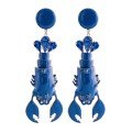 Blue Lobster 
Long Earrings