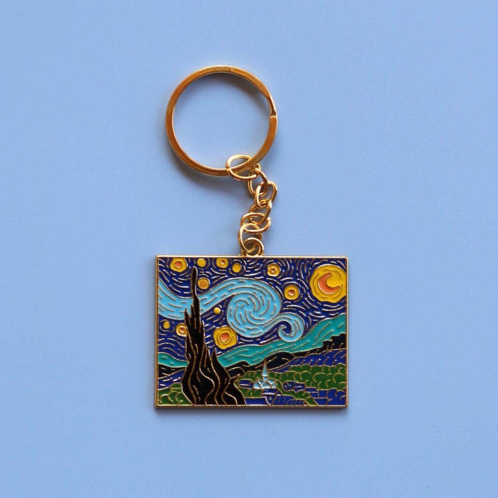 Starry Night 
Painting Keychain