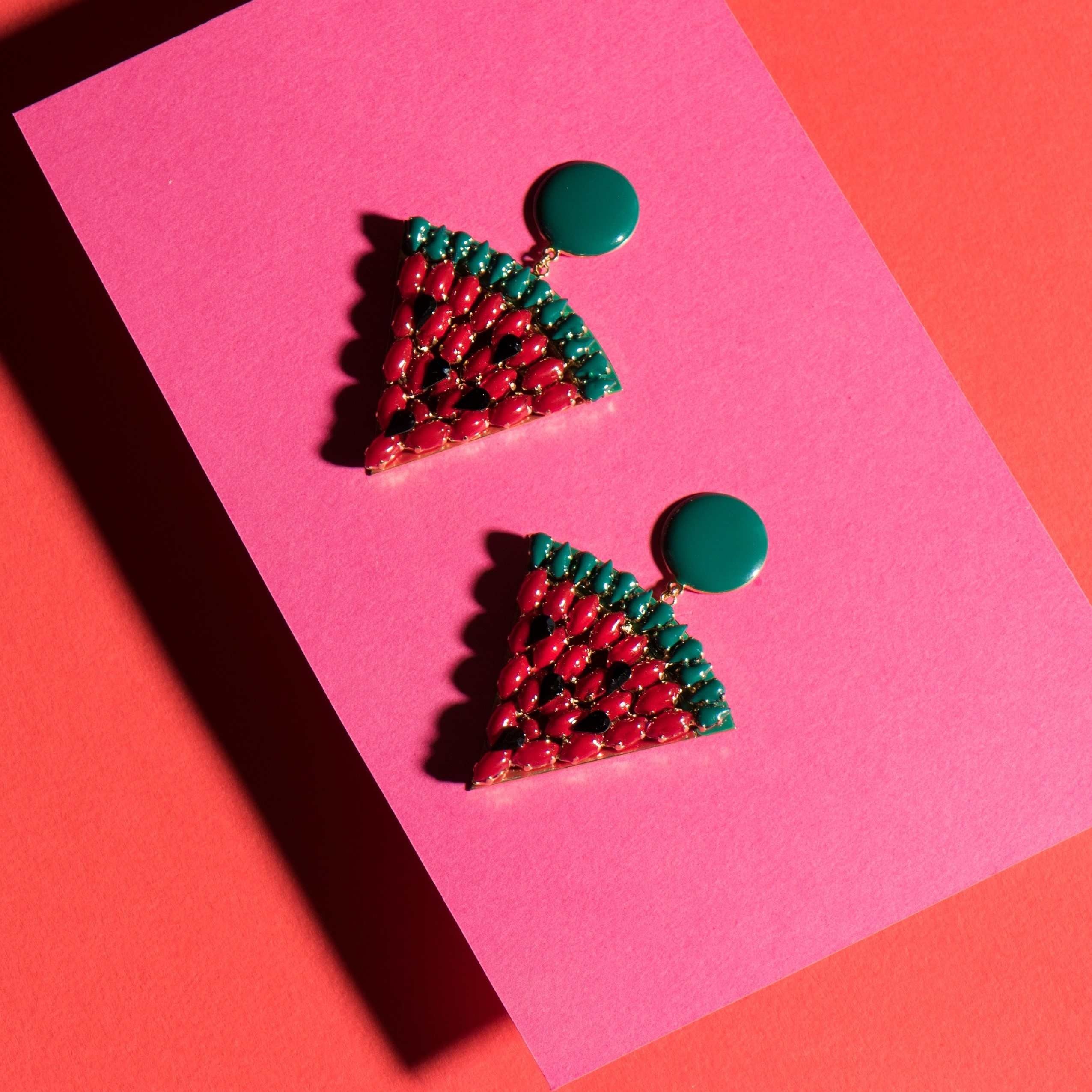Watermelon long 
earrings