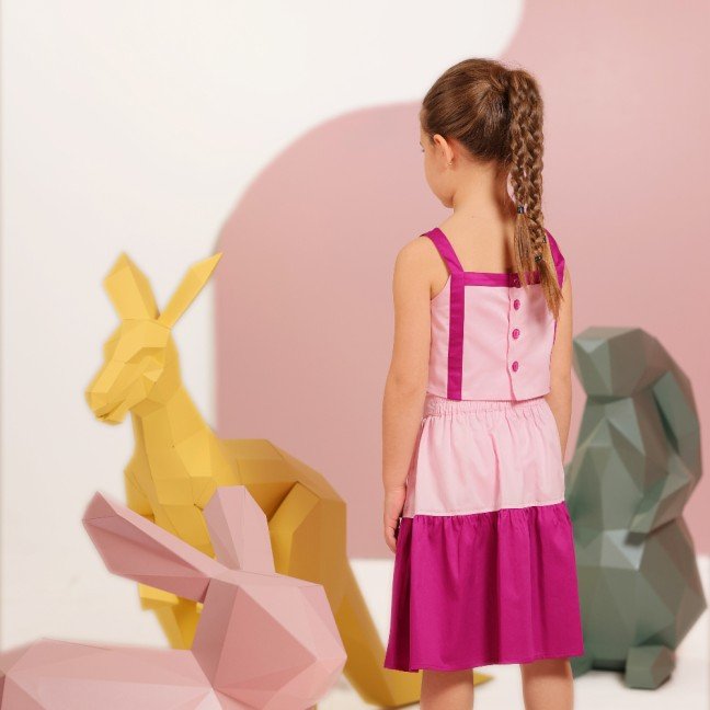 Aria Pink & Purple 
Kids Set: Skirt & Top
