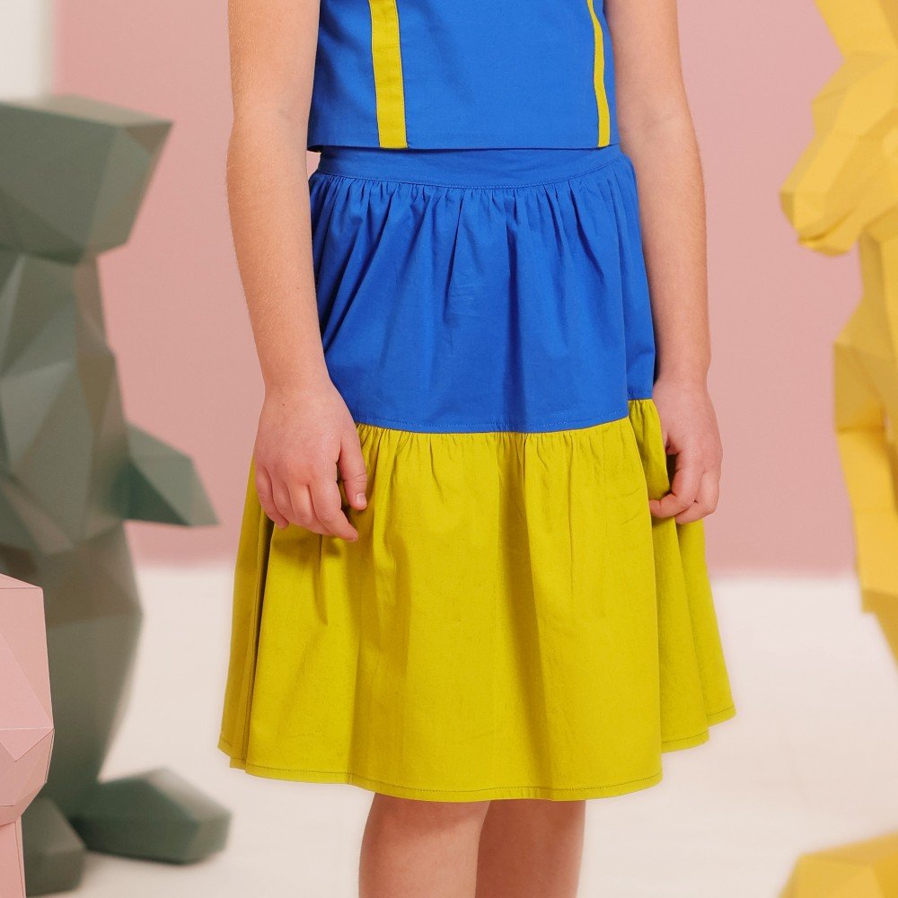 Aria Blue & Yellow 
Kids Set: Skirt & Top
