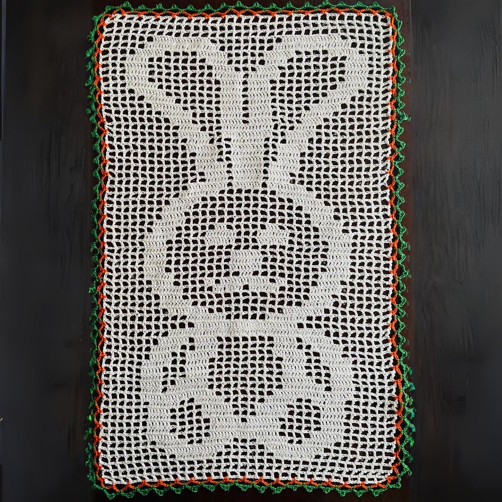Filet Crochet 
Bunny Table Mat